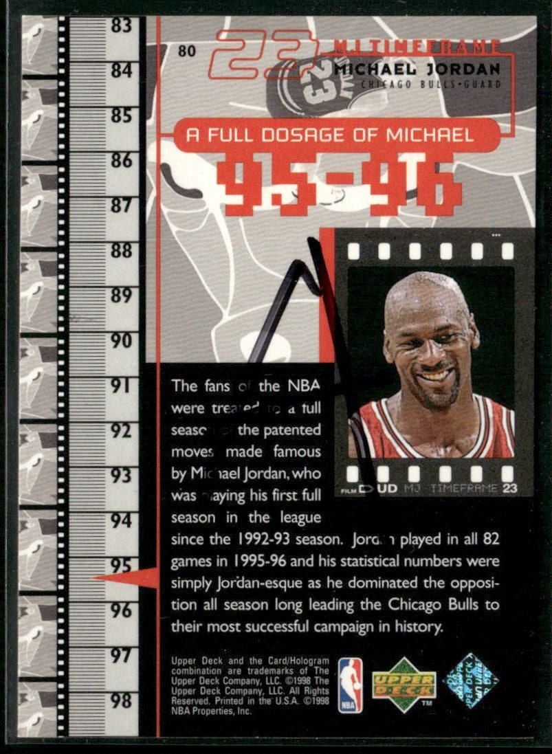 Michael Jordan 1998 Upper Deck MJ TimeFrame #80 Chicago Bulls