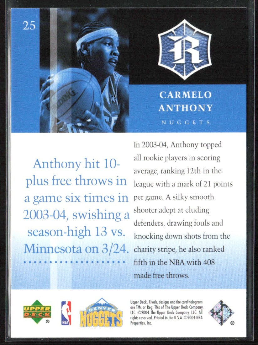 Carmelo Anthony 2004 Upper Deck Rivals Box Set #25 Denver Nuggets