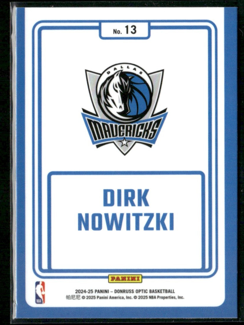 Dirk Nowitzki 2024 Donruss Optic Winner Stays #13 Dallas Mavericks