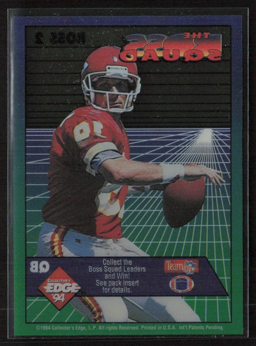 Joe Montana 1994 Collector's Edge F/X Green #2 Kansas City Chiefs