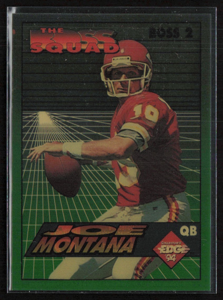 Joe Montana 1994 Collector's Edge F/X Green #2 Kansas City Chiefs