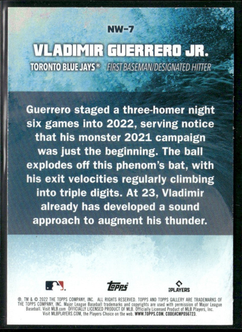 Vladimir Guerrero Jr. 2022 Topps Gallery Next Wave #NW-7 Toronto Blue Jays