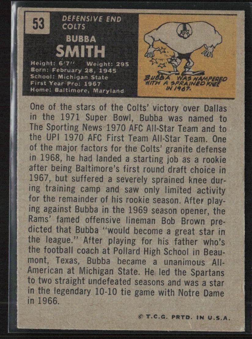 Bubba Smith 1971 Topps #53 Baltimore Colts