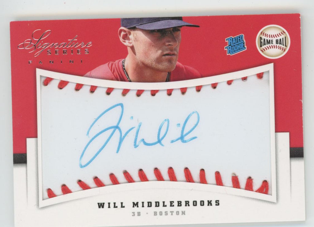 Will Middlebrooks 2012 Panini Signature Series RC AUTO /299 #128 Boston Red Sox
