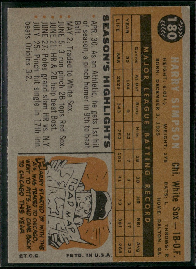 Harry Simpson 1960 Topps #180 Chicago White Sox