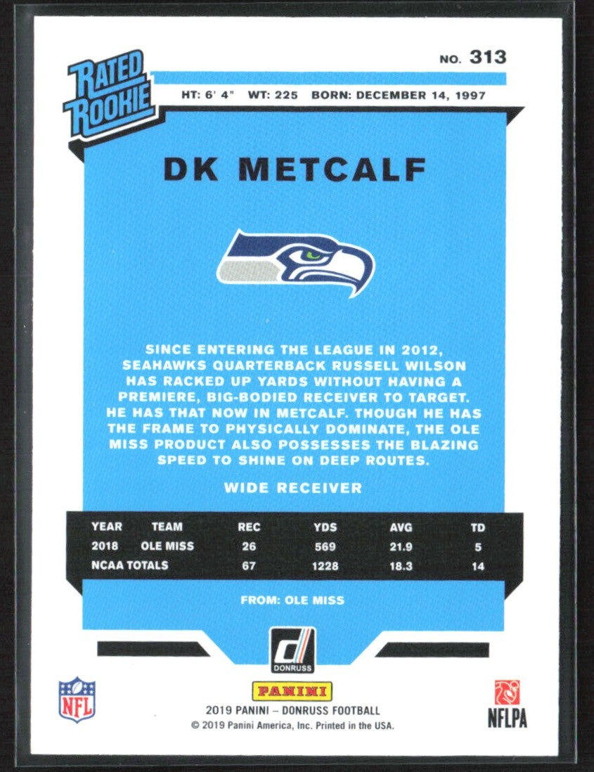 DK Metcalf 2019 Donruss Canvas RC #313 Seattle Seahawks