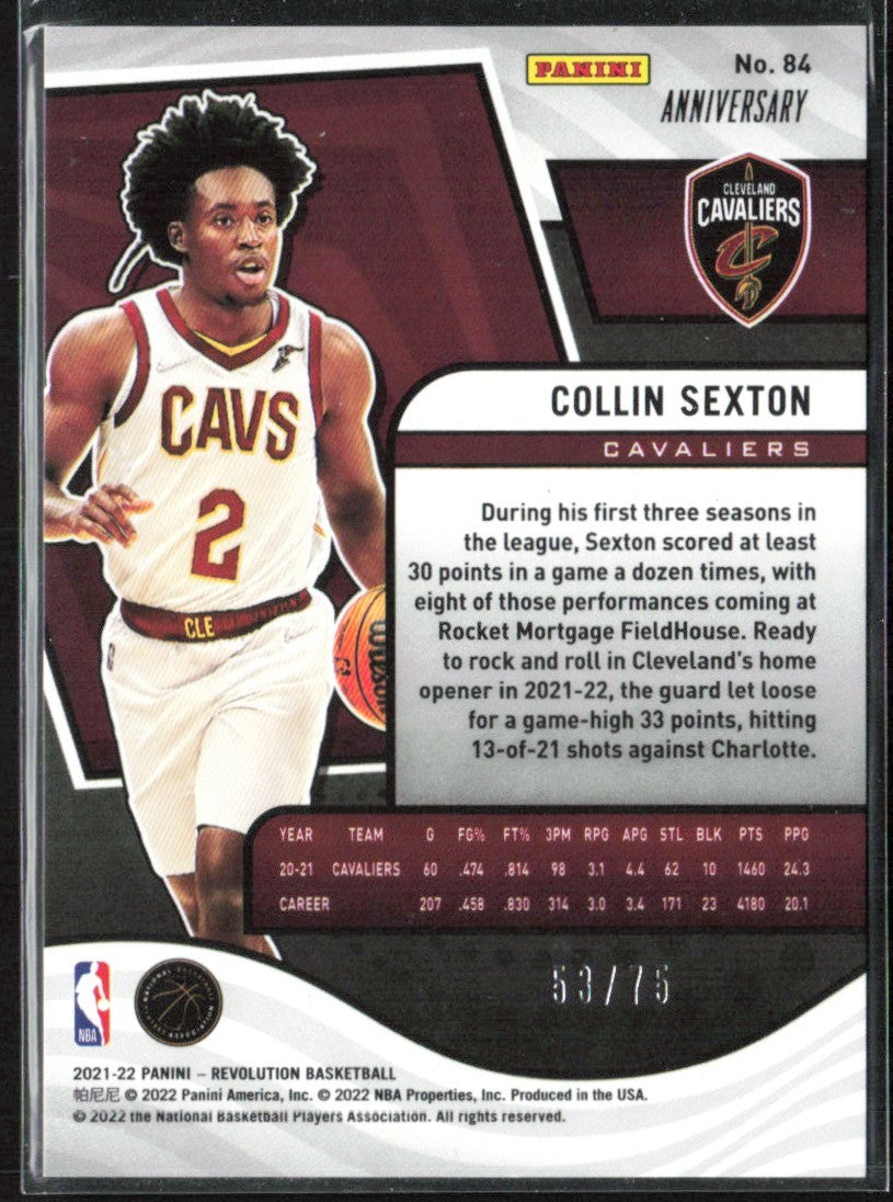 Collin Sexton 2021 Panini Revolution NBA 75th Anniversary /75 #84
