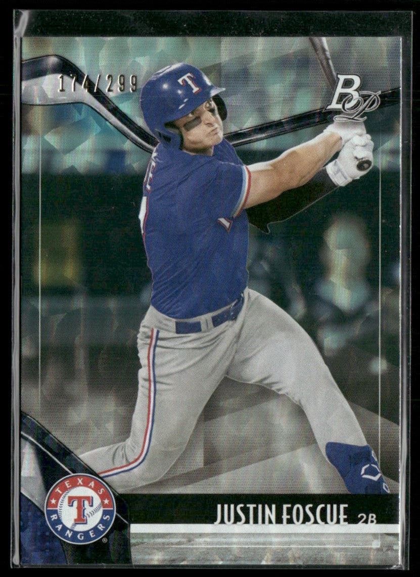 Justin Foscue 2021 Bowman Platinum Foilboard /299 #TOP-52 Texas Rangers