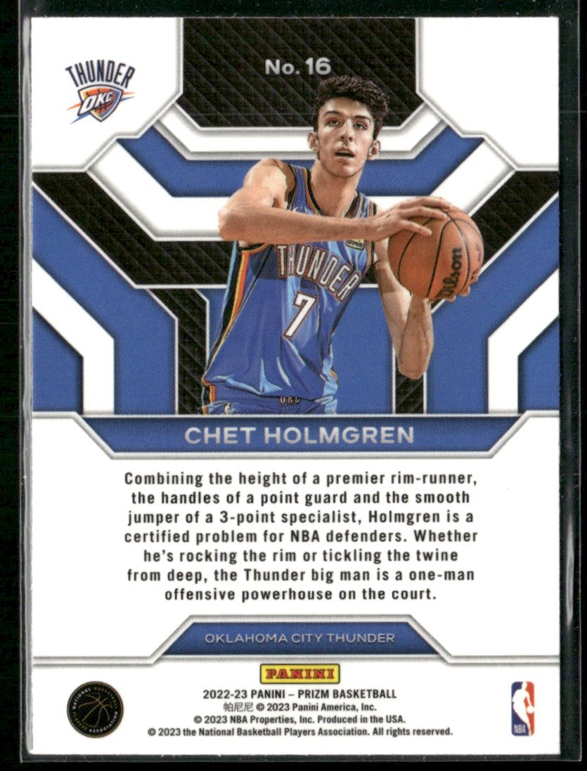 Chet Holmgren 2023 Panini Phoenix Archetype RC #16 Oklahoma City Thunder