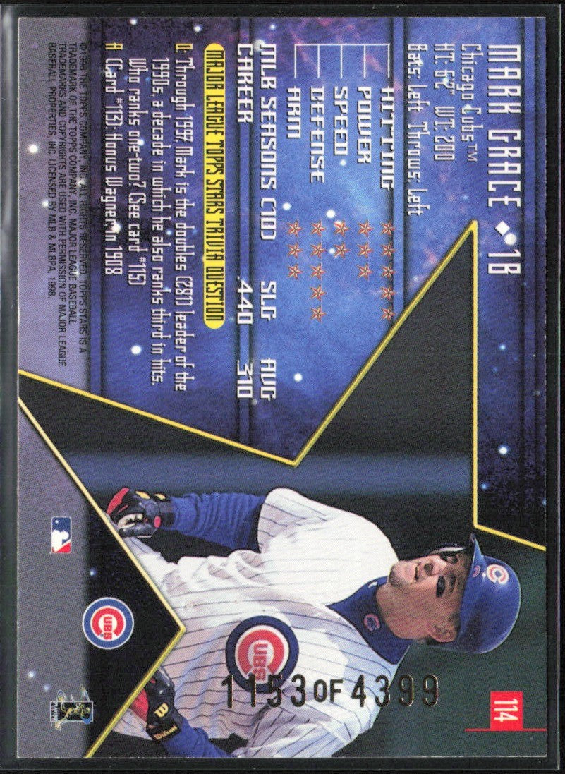 Mark Grace 1998 Topps Stars Silver /4399 #114 Chicago Cubs
