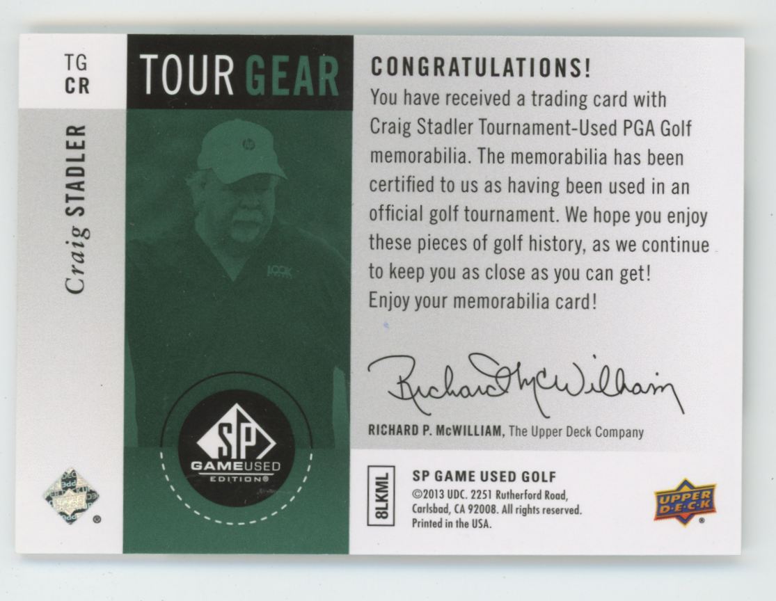 Craig Stadler 2014 SP Game Used Tour Gear Shirt #TGCR