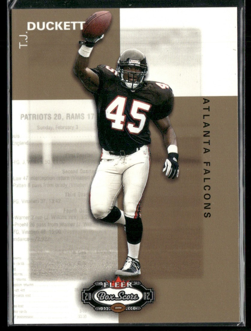 T.J. Duckett 2002 Fleer Box Score RC /1500 #125 Atlanta Falcons