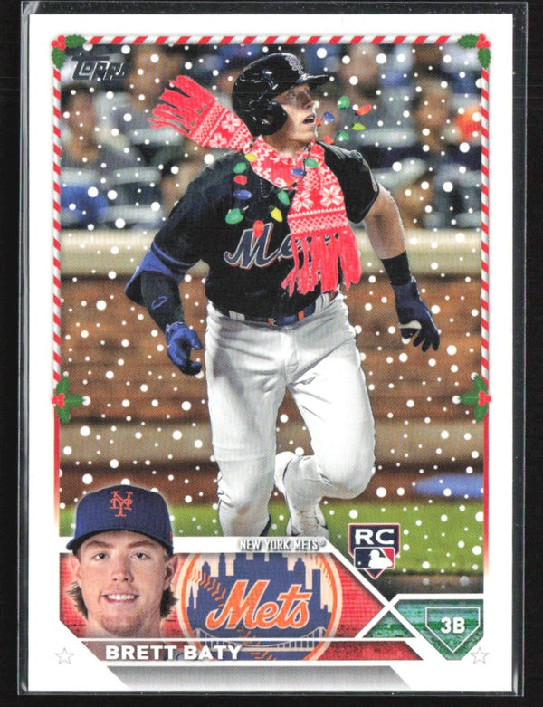 Brett Baty 2023 Topps Holiday Red Scarf SP RC #H151 New York Mets