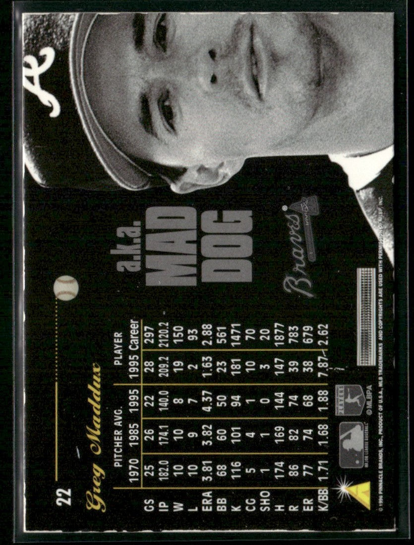 Greg Maddux 1996 Pinnacle Aficionado #22 Atlanta Braves