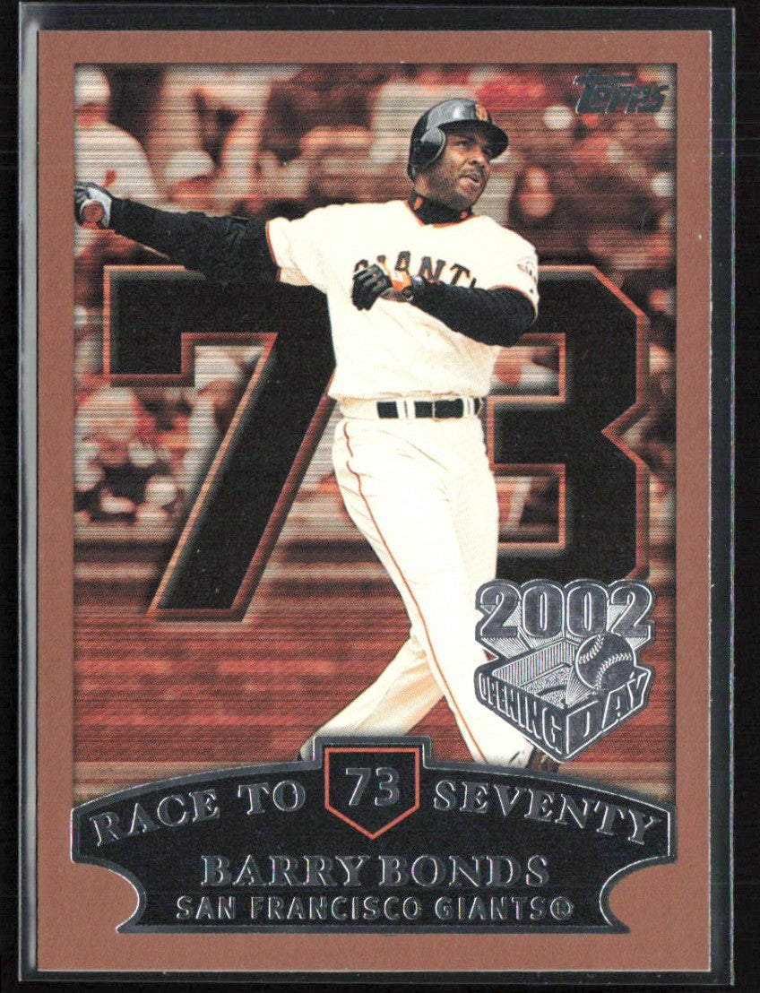 Barry Bonds 2002 Topps Race to #73 San Francisco Giants