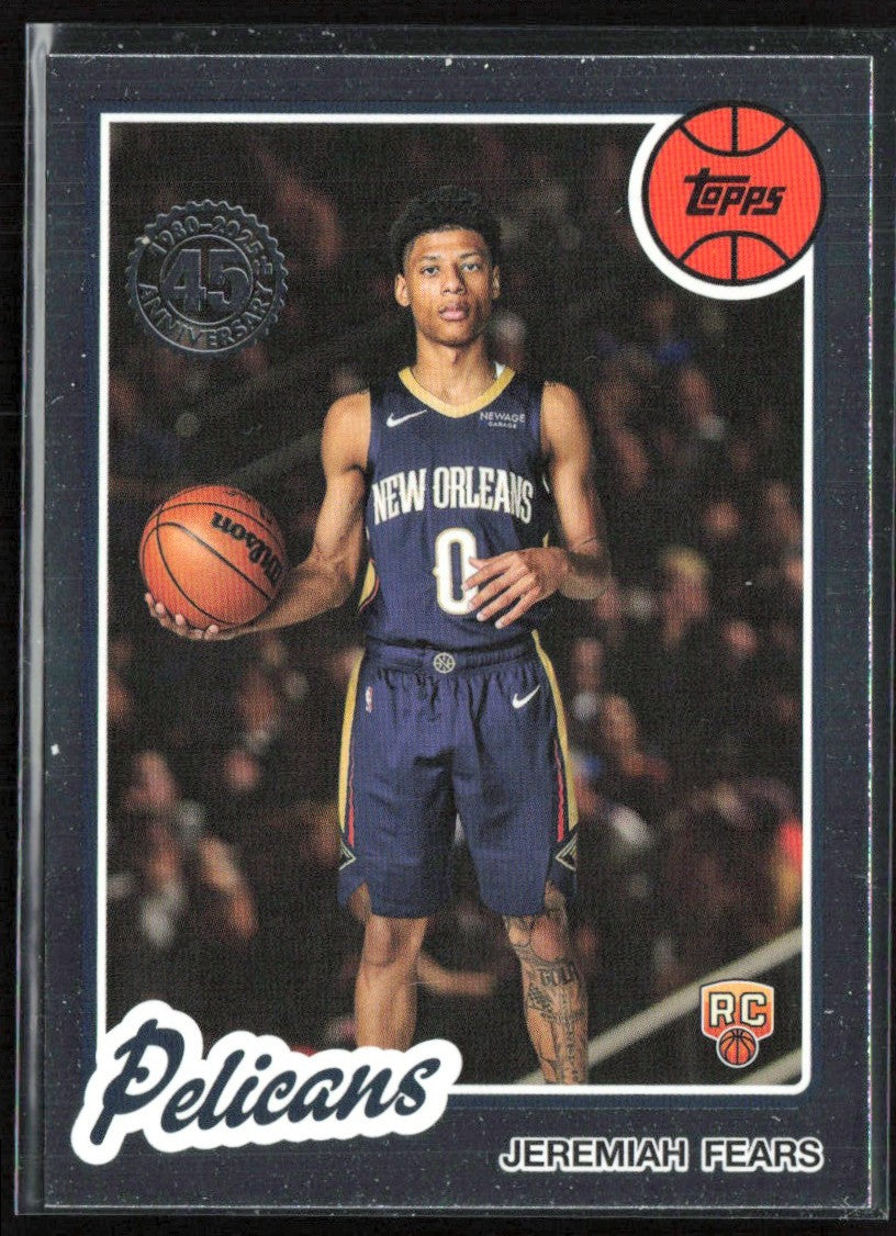 Jeremiah Fears 2025 Topps 1980 Design RC #80BK-98 New Orleans Pelicans