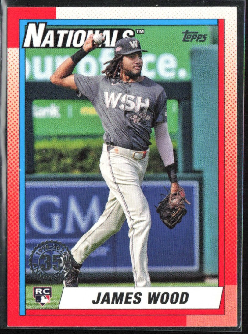 James Wood 2025 Topps 1990 Design RC #T90-39 Washington Nationals