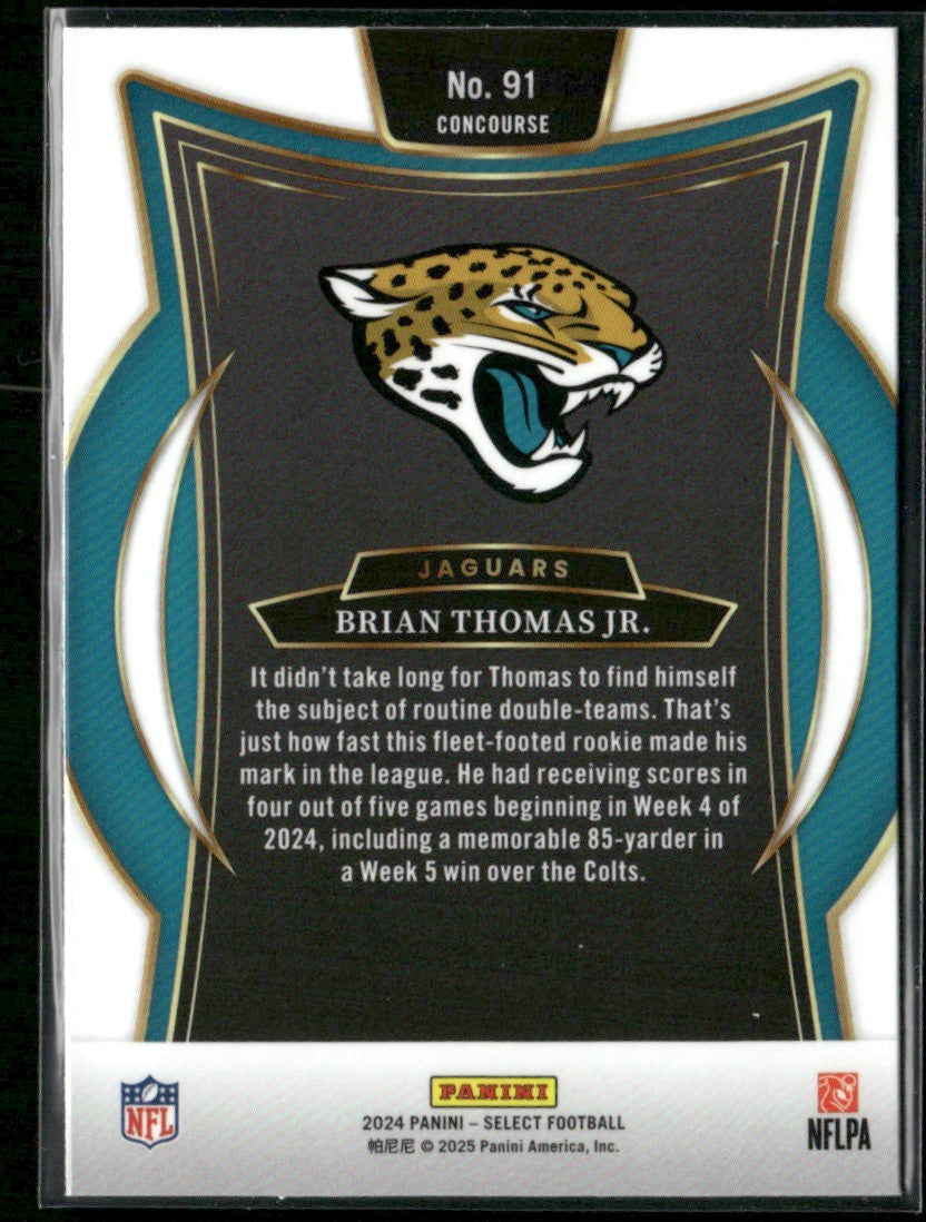 Brian Thomas Jr. 2024 Panini Select Concourse RC #91 Jacksonville Jaguars