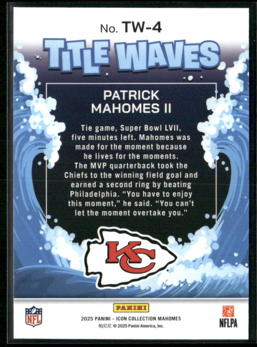 Patrick Mahomes II 2025 Panini Icon Collection Title Waves #TW-4