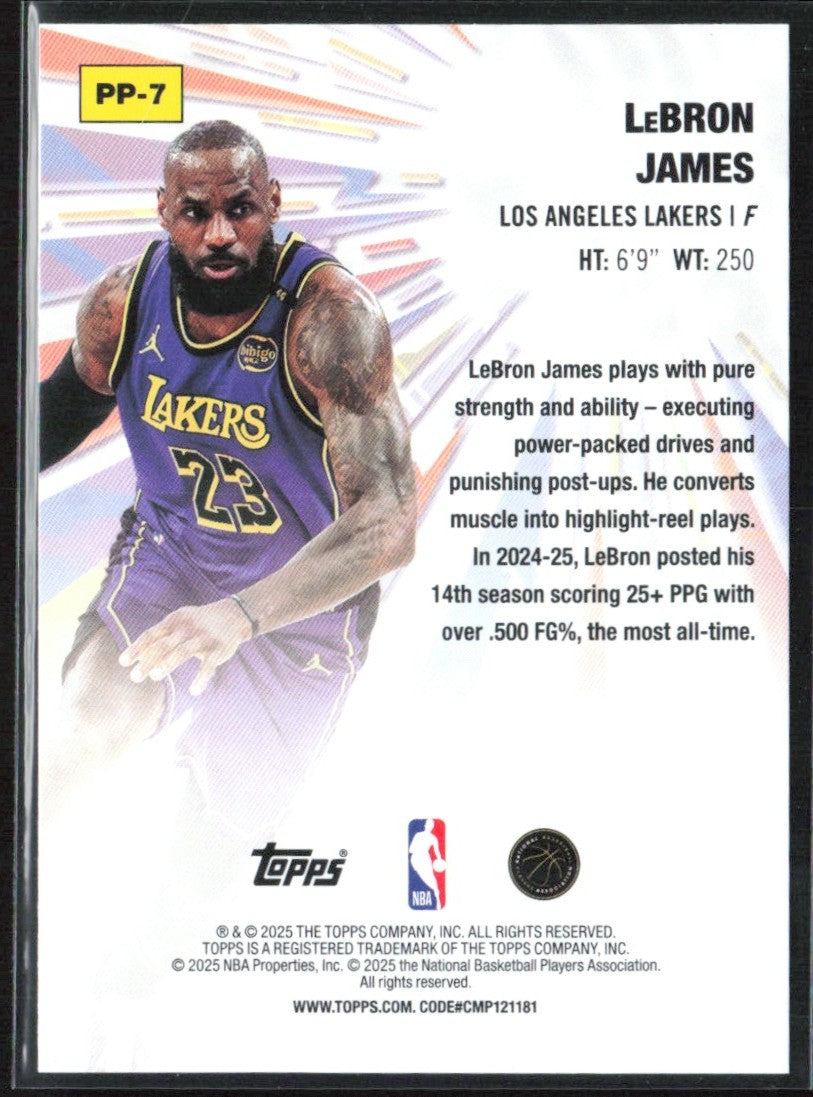 LeBron James 2025 Topps Power Players #PP-7 Los Angeles Lakers
