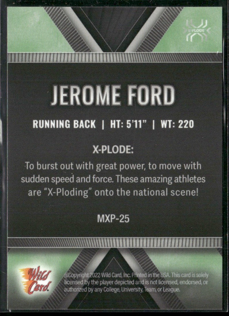 Jerome Ford 2022 Wild Card Matte X-Plode /150 #MXP-25 Cleveland Browns