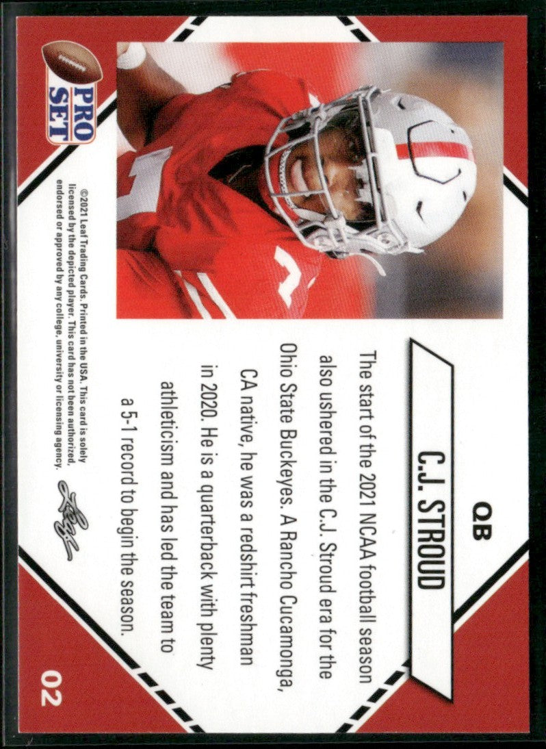 C.J. Stroud 2021 Pro Set RC #2 Ohio State Buckeyes