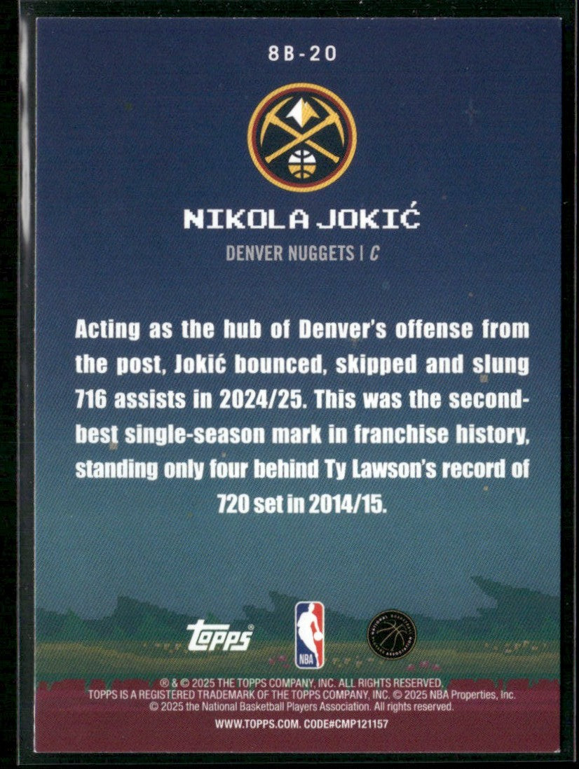 Nikola Jokic 2025 Topps 8-Bit Ballers #8B-20 Denver Nuggets