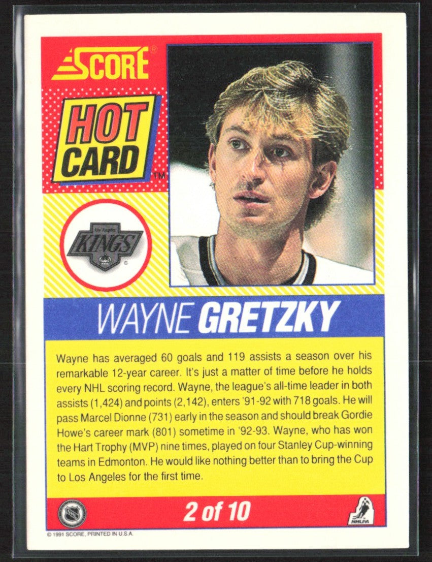 Wayne Gretzky 1991 Score Hot Card #2 Los Angeles Kings