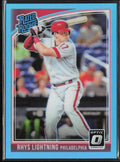 Rhys Hoskins 2018 Donruss Optic Carolina Blue Variation RC /50 #38