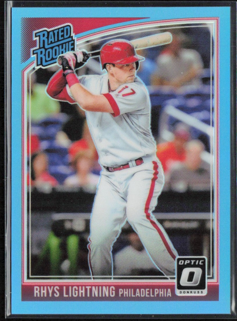Rhys Hoskins 2018 Donruss Optic Carolina Blue Variation RC /50 #38