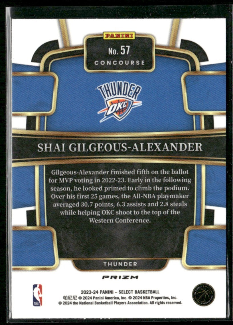 Shai Gilgeous-Alexander 2023 Panini Select Concourse Blue #57