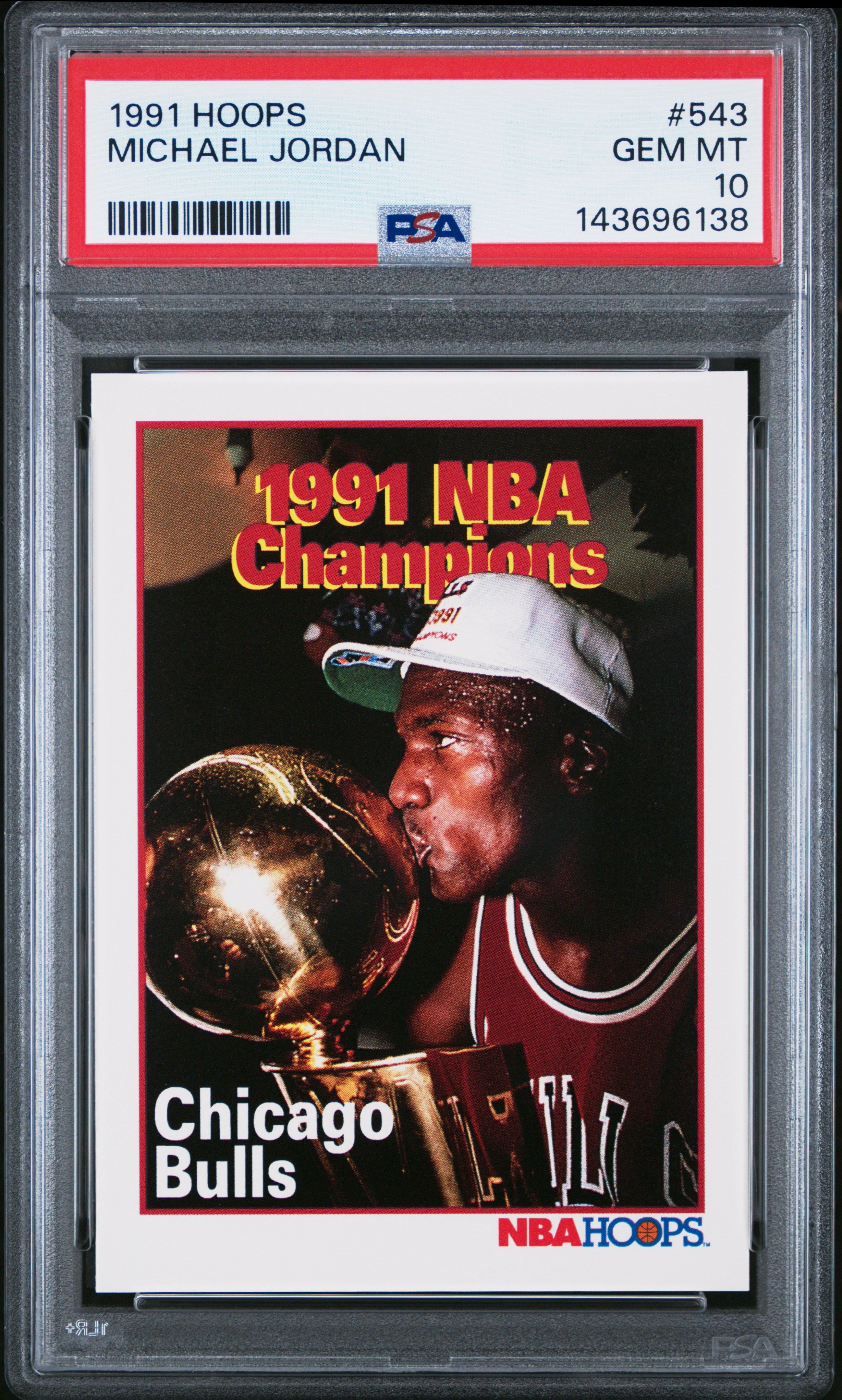 Michael Jordan 1991 Hoops psa 10 #543 Chicago Bulls
