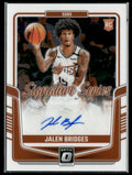 Jalen Bridges 2024 Donruss Optic Signature Series RC AUTO #SS-BRD Phoenix Suns