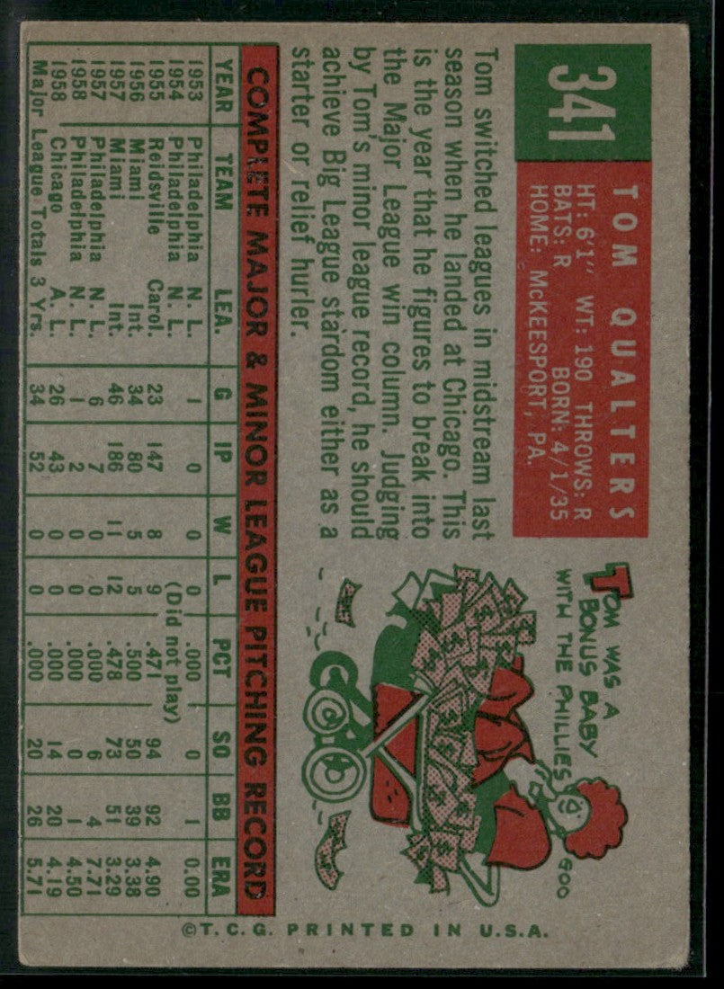 Tom Qualters 1959 Topps #341 Chicago White Sox
