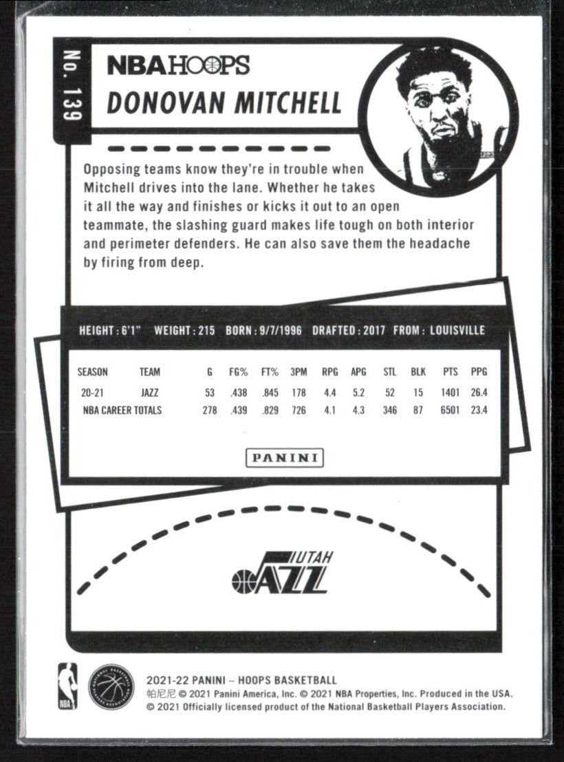 Donovan Mitchell 2021 Hoops Anniversary Edition #139 Utah Jazz