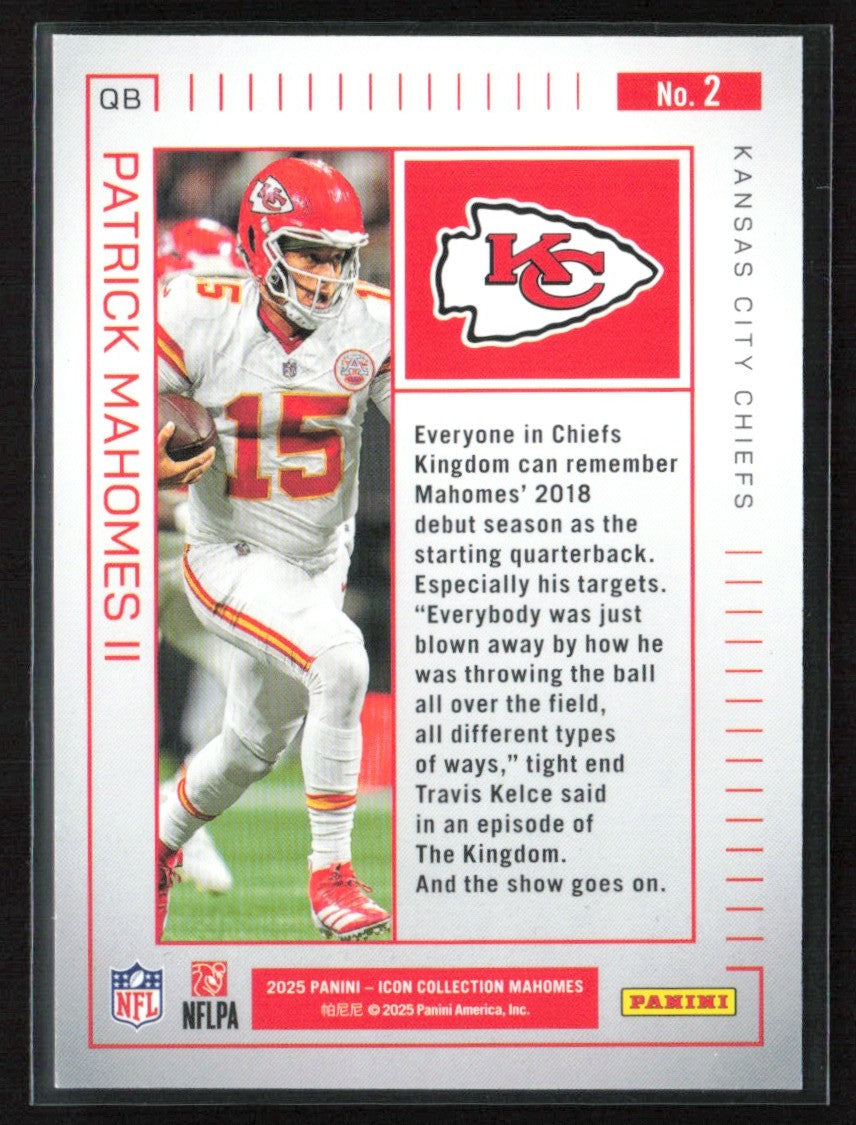 Patrick Mahomes II 2025 Panini Icon Collection #2 Kansas City Chiefs