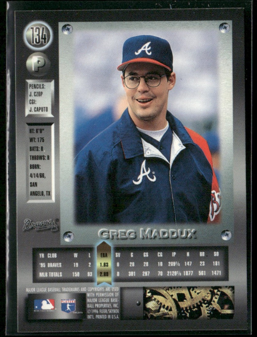 Greg Maddux 1996 Metal Universe Platinum #134 Atlanta Braves