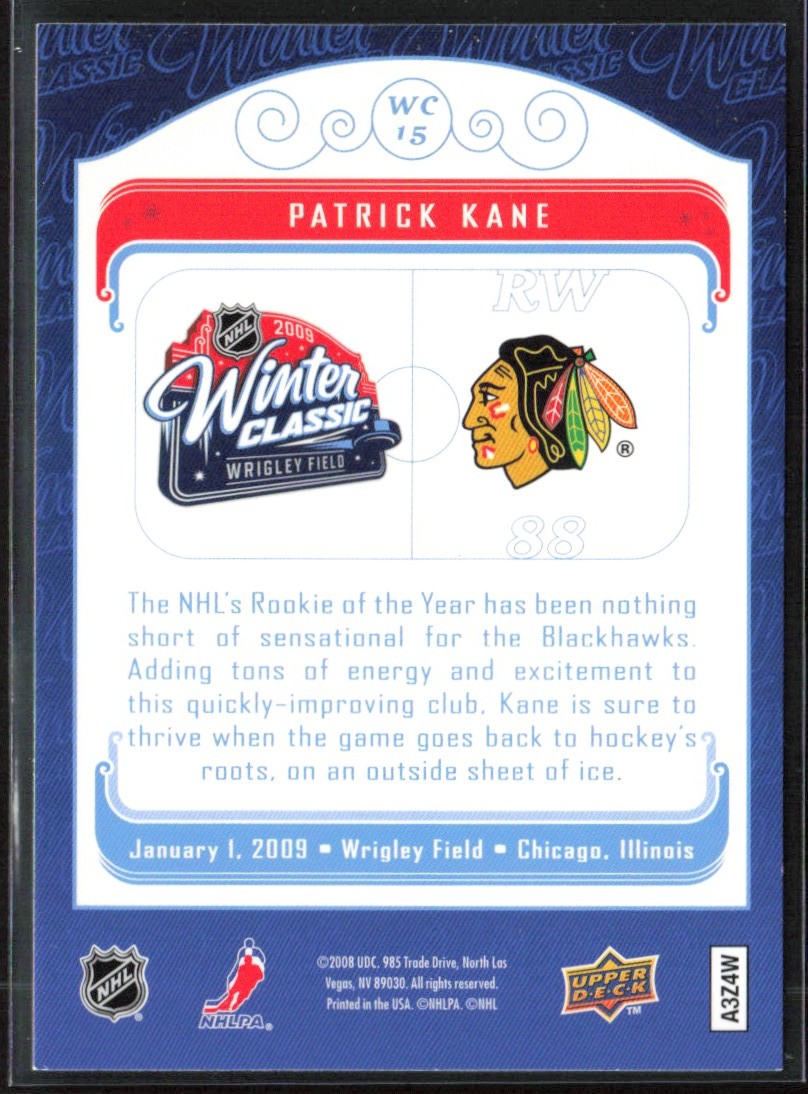 Patrick Kane 2008 Upper Deck Winter Classic #WC15 Chicago Blackhawks