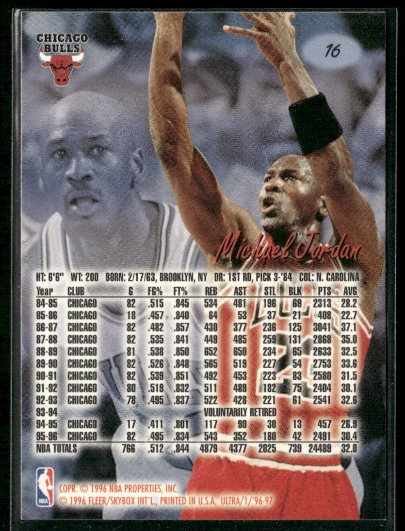 Michael Jordan 1996 Fleer Ultra #16 Chicago Bulls