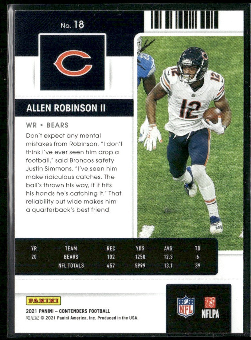 Allen Robinson II 2021 Panini Contenders Playoff Ticket /199 #18 Chicago Bears