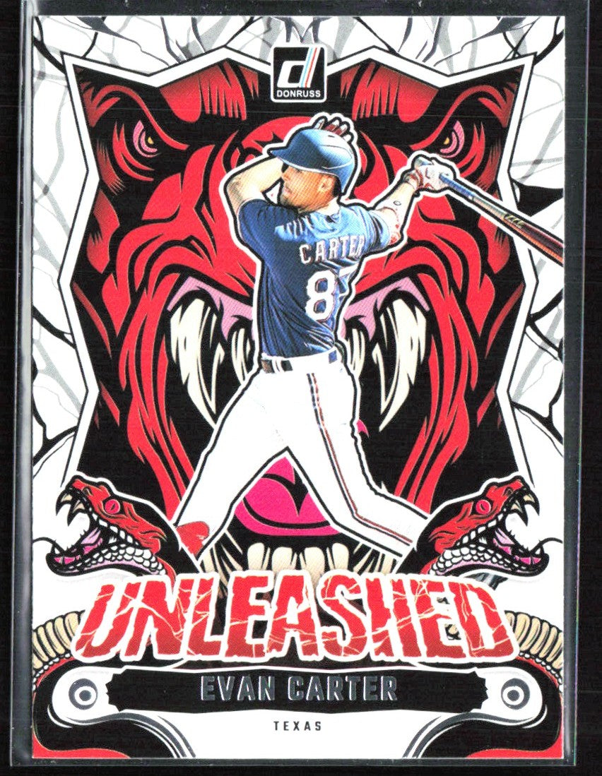Evan Carter 2024 Panini Donruss Unleashed #6 Texas Rangers