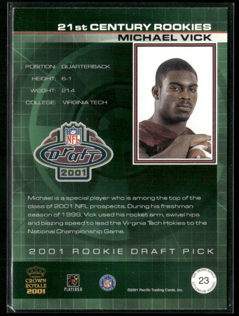 Michael Vick 2001 Pacific Crown Royale 21st Century Rookies RC #23