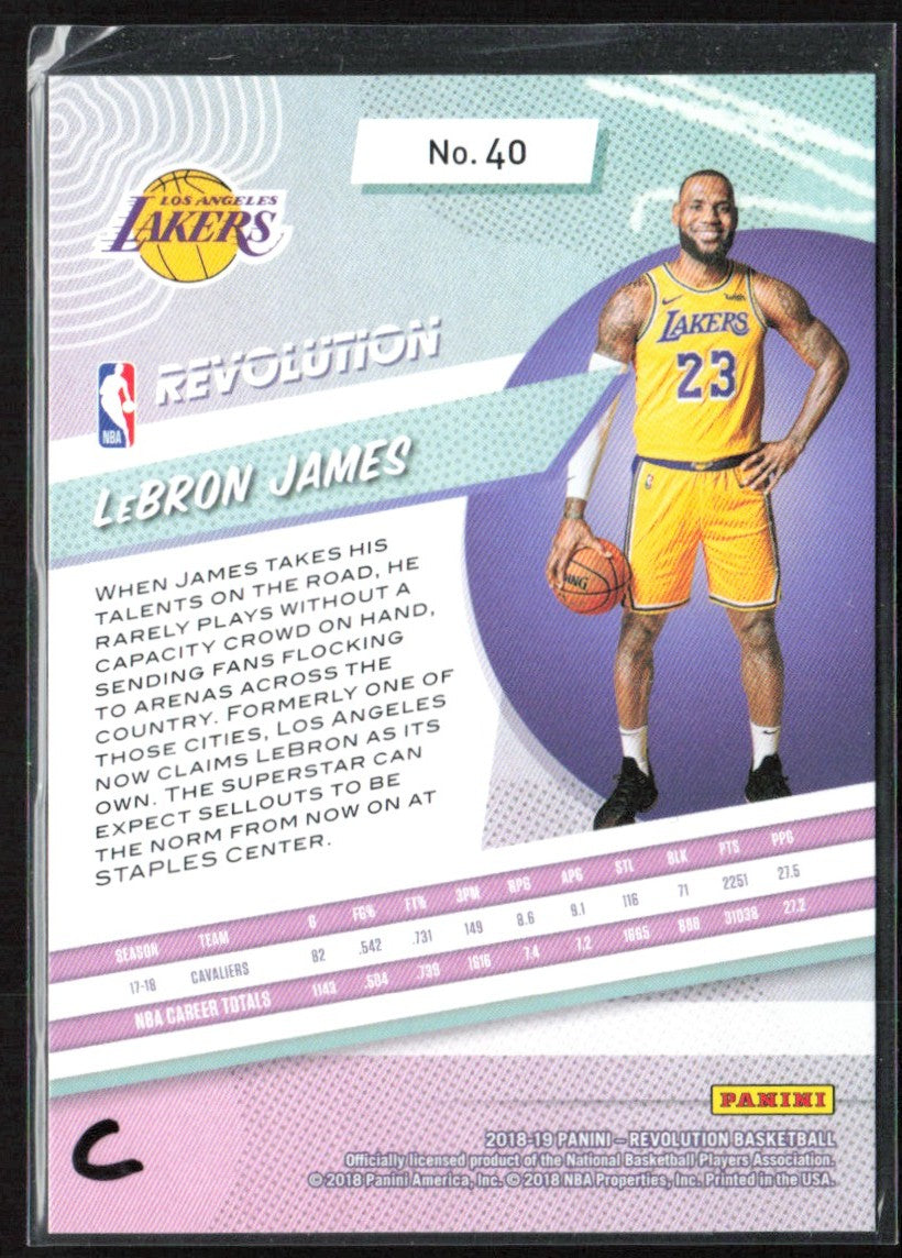 LeBron James 2018 Panini Revolution #40 Los Angeles Lakers