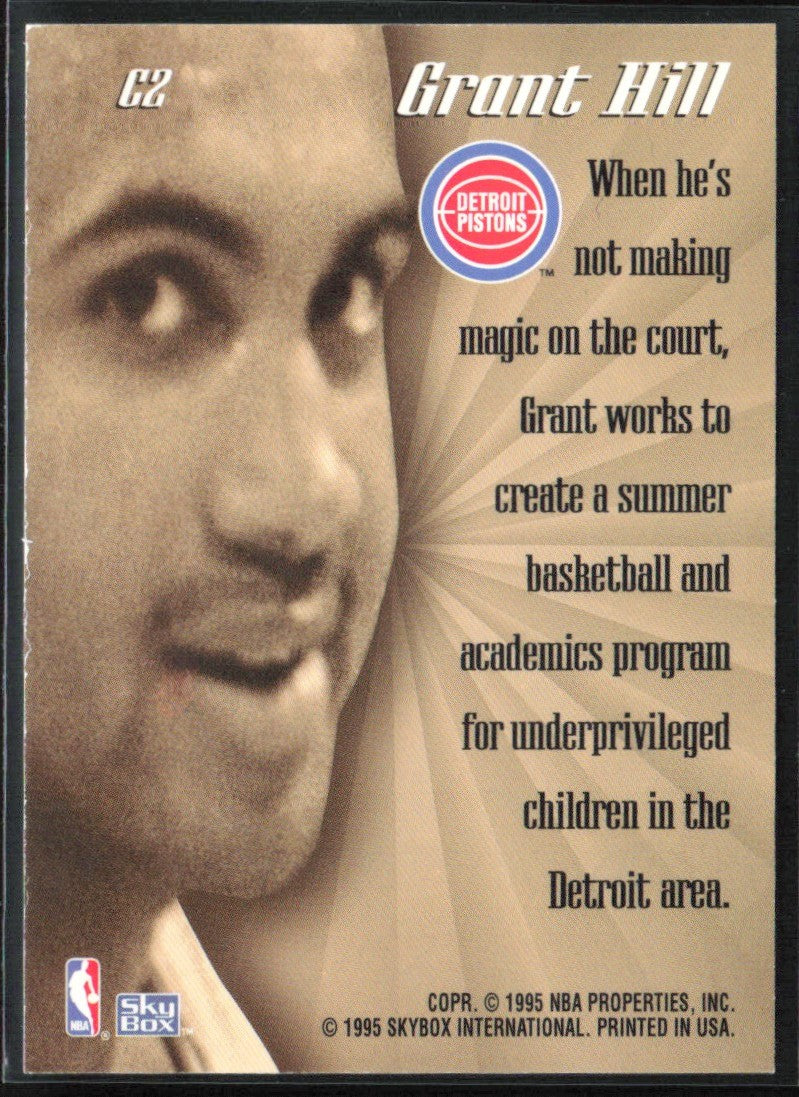 Grant Hill 1995 SkyBox Close-Up #C2 Detroit Pistons