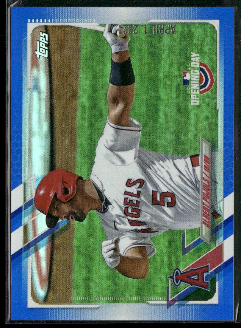 Albert Pujols 2021 Topps Opening Day Blue Foil #89 Los Angeles Angels