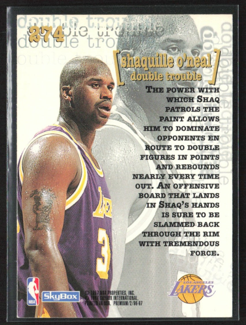 Shaquille O'Neal 1996 SkyBox Premium Double Trouble #274 Los Angeles Lakers
