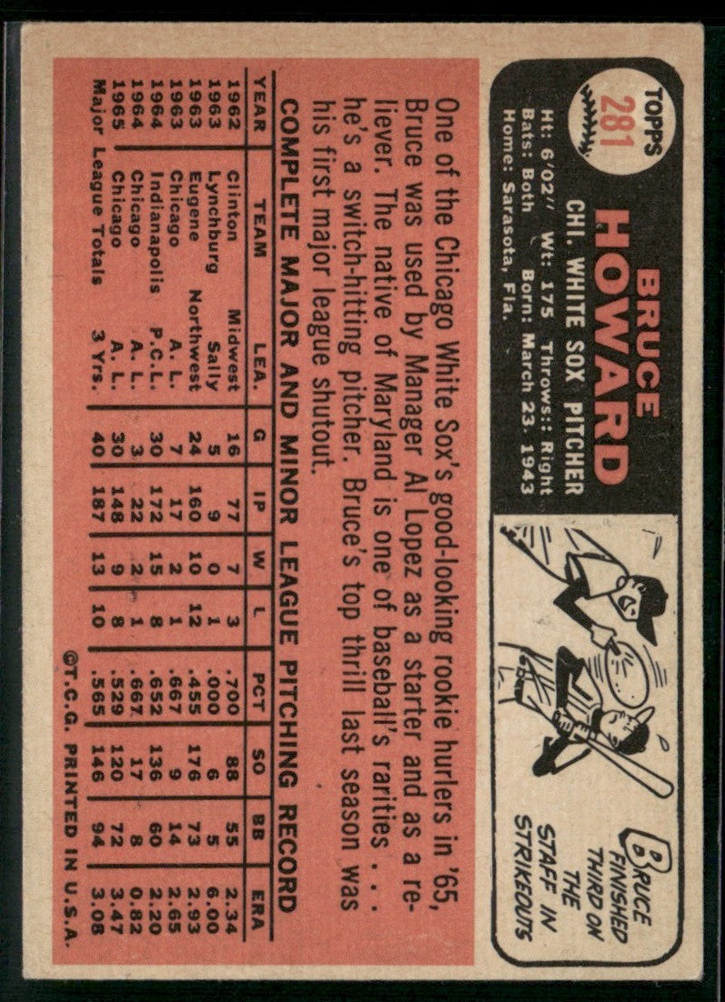 Bruce Howard 1966 Topps #281 Chicago White Sox