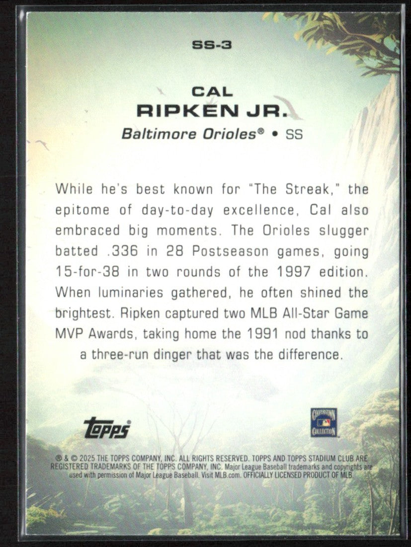 Cal Ripken Jr 2025 Topps Stadium Club Savage Sluggers #SS-3 Baltimore Orioles