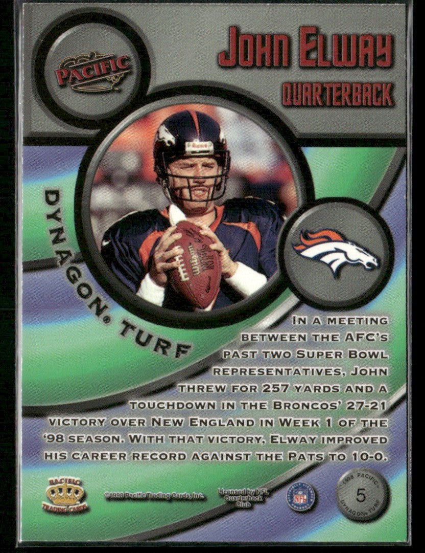 John Elway 1998 Pacific Dynagon Turf #5 Denver Broncos