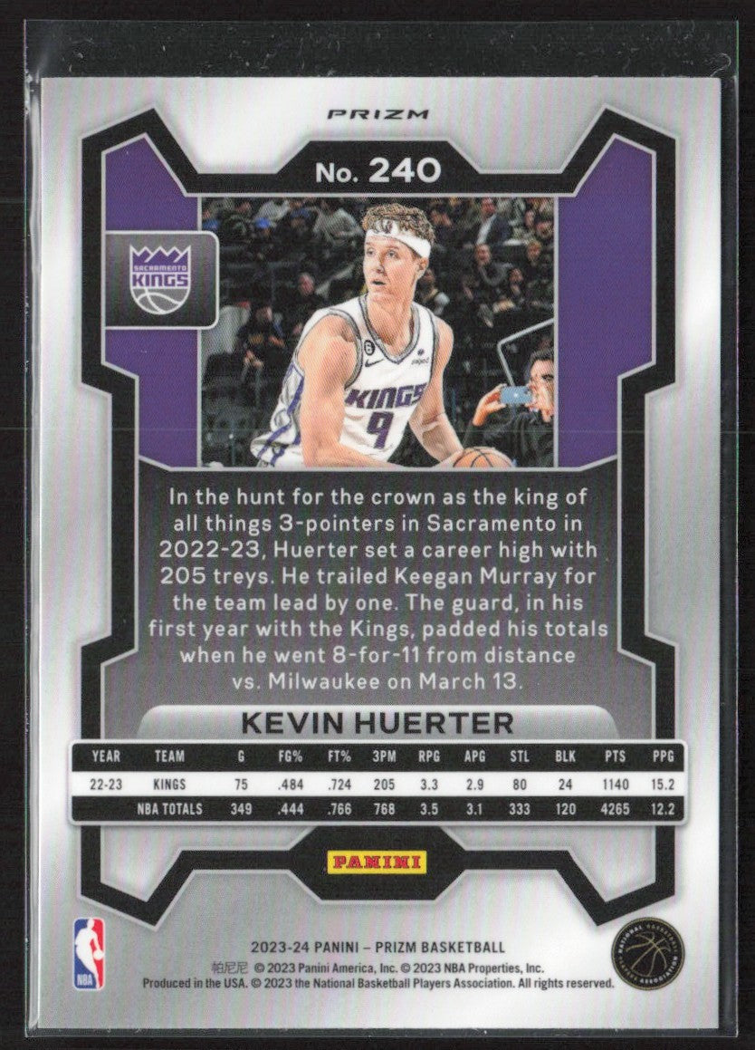 Kevin Huerter 2023 Panini Prizm Choice Blue Yellow & Green #240 Sacramento Kings